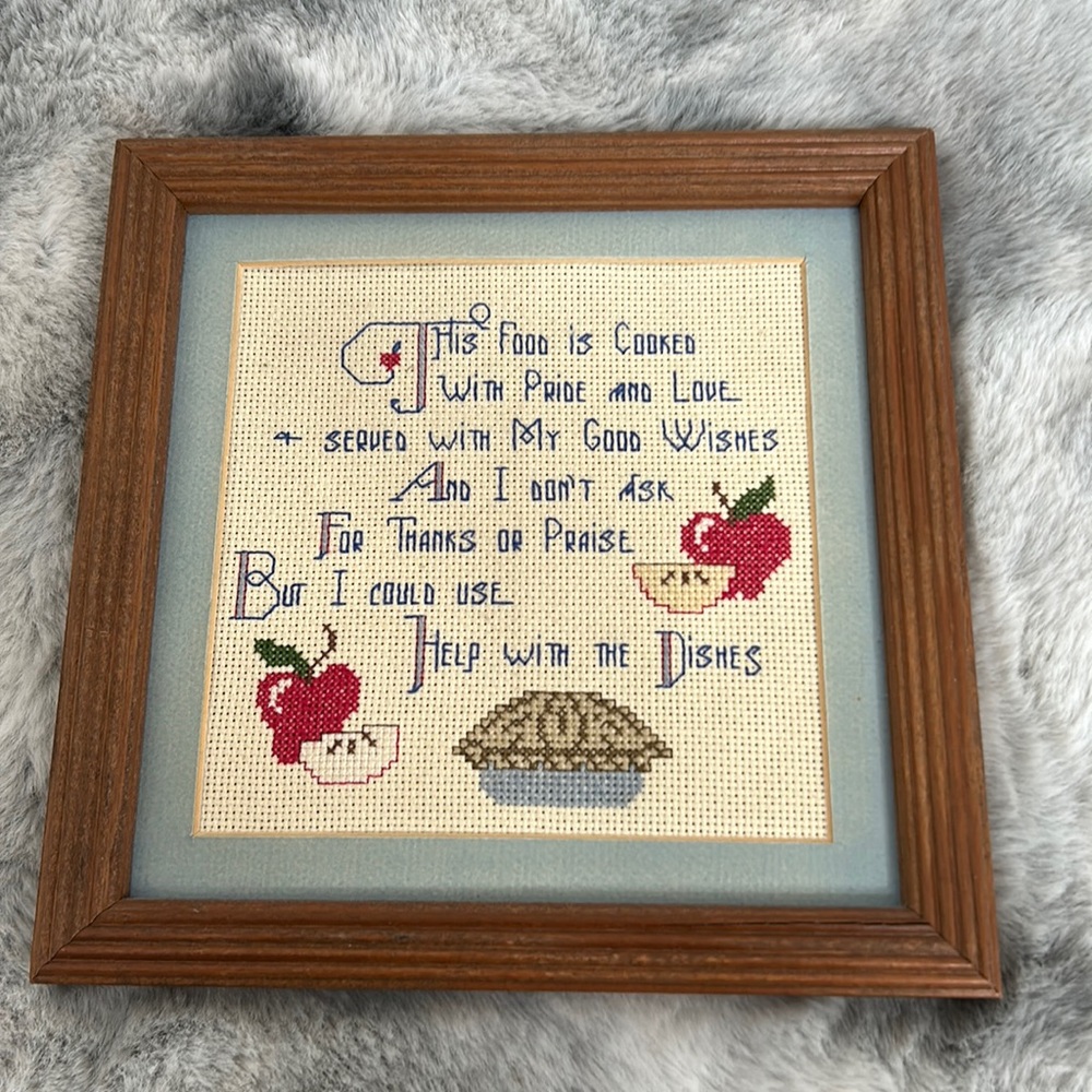 Kitchen humor cross stitch wall decor